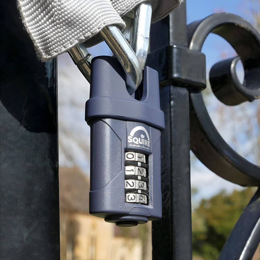 Squire Combination All Weather Closed Shackle Padlock - 50mm Body - 22 x 20mm Shackle - Blue