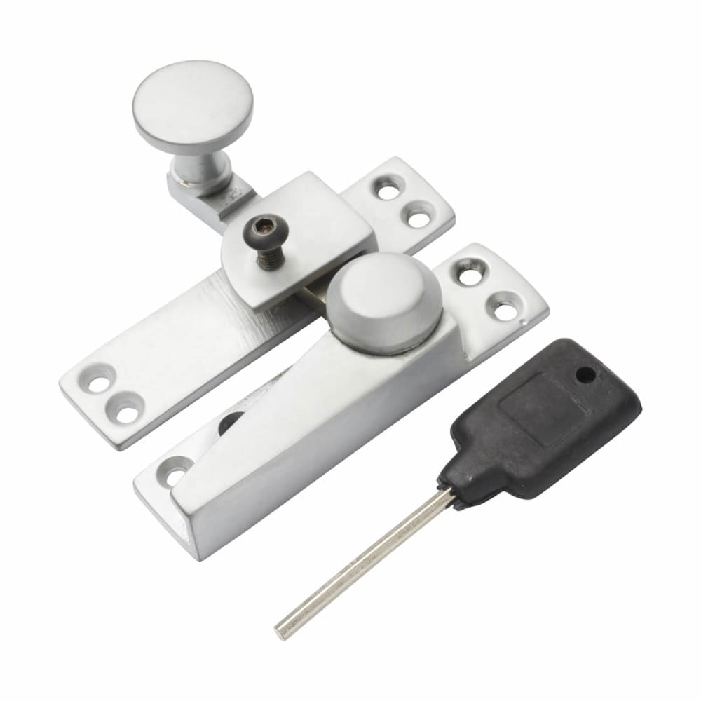 Hampstead Heavy Duty Quadrant Straight Arm Locking Sash Fastener - 70 x 17mm - Satin Chrome