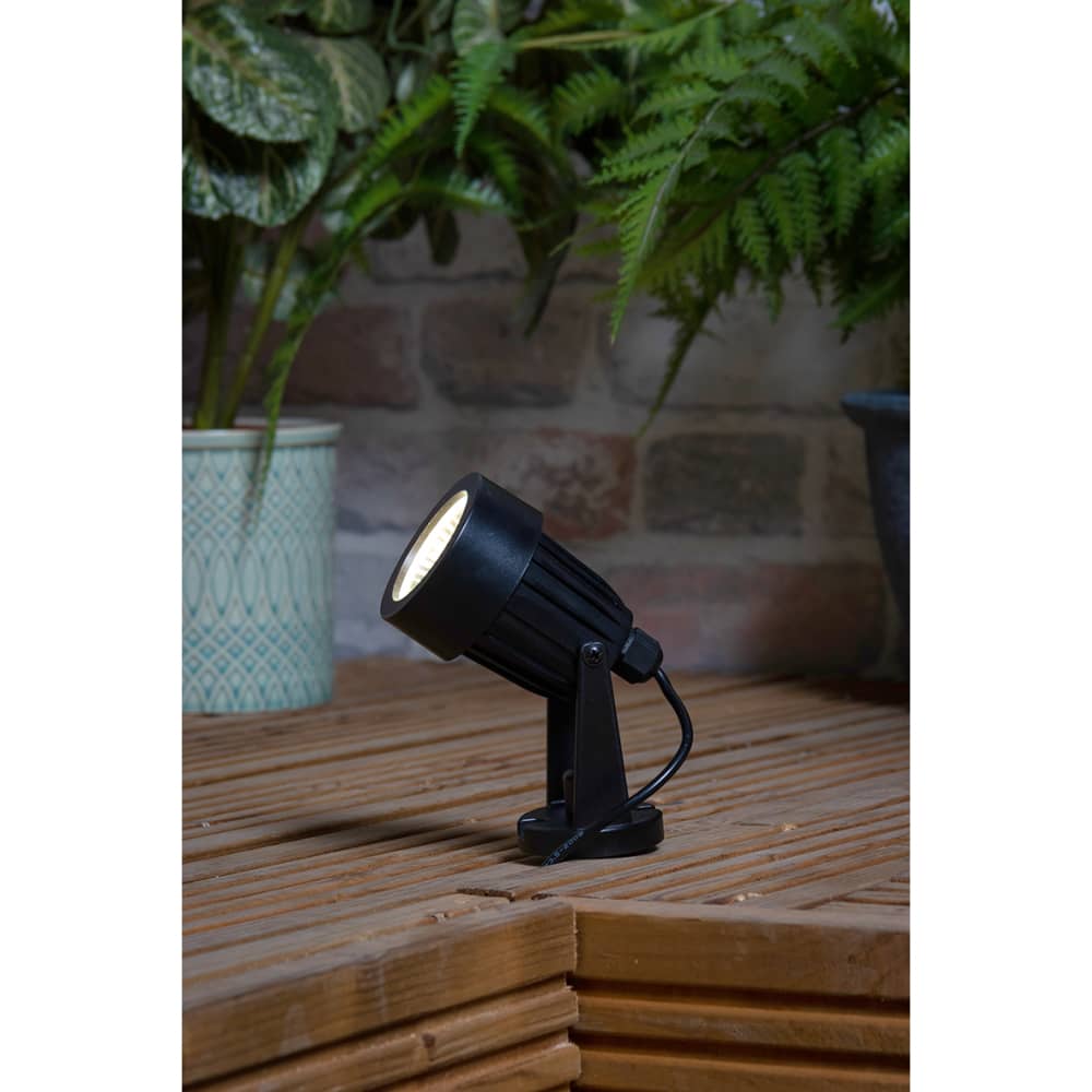 Forum Zink Lapin 3W LED Ground Spike Garden Light Kit - IP65 - 4000K Cool White - Black - Pack of 4 