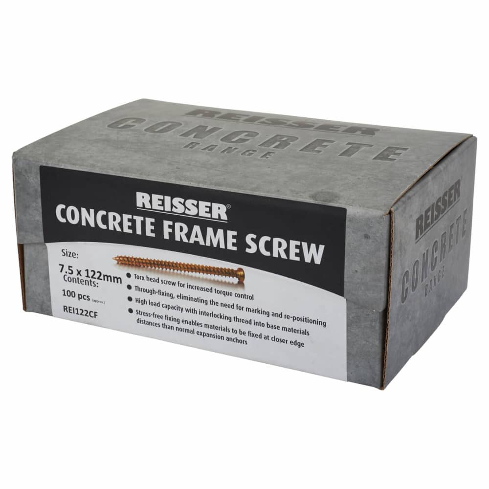 Reisser Concrete Frame Screw - 7.5 x 122mm - Pack of 100