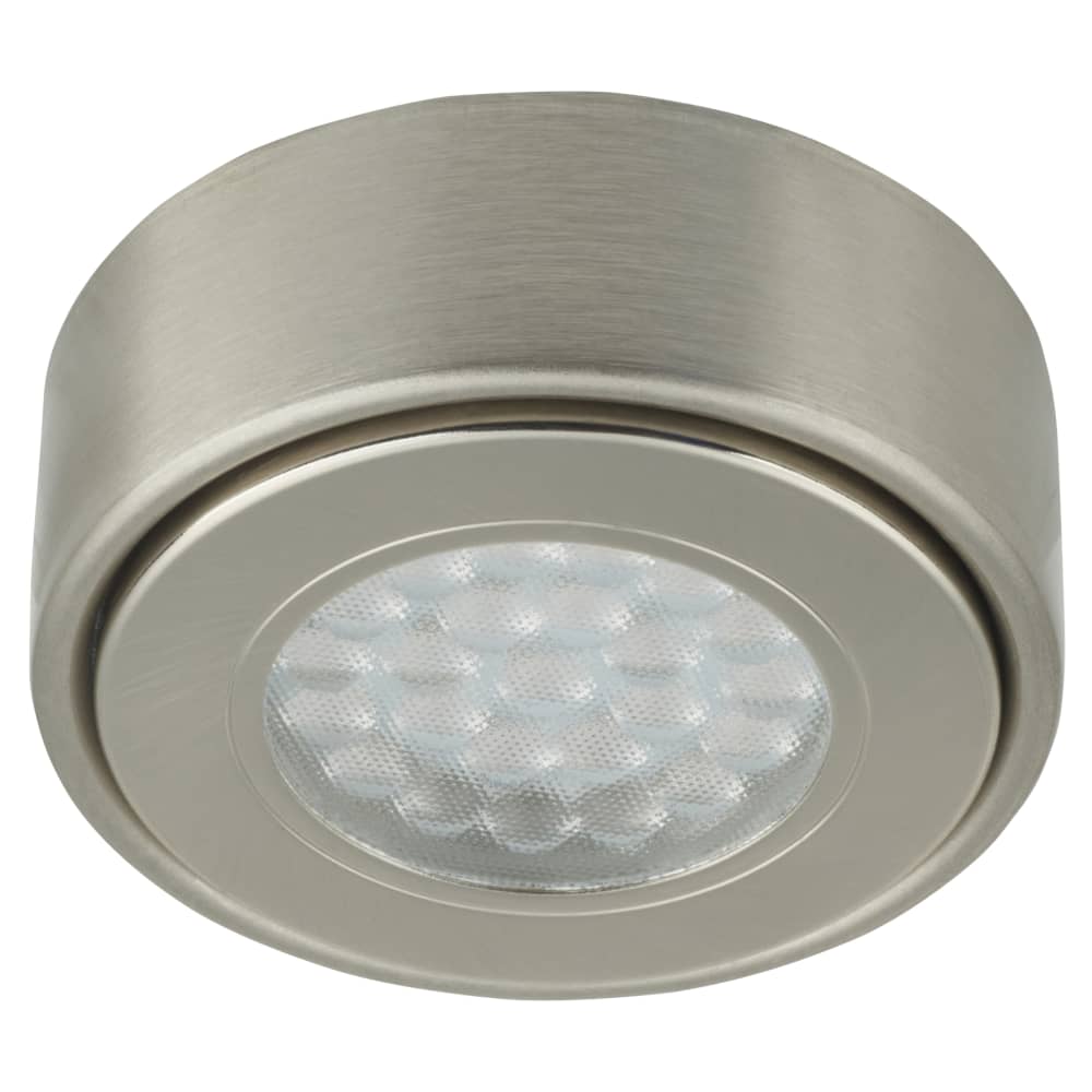 Forum Culina Laghetto 1.5W LED Round Cabinet Downlight - IP44 - 3000K Warm White - Satin Nickel