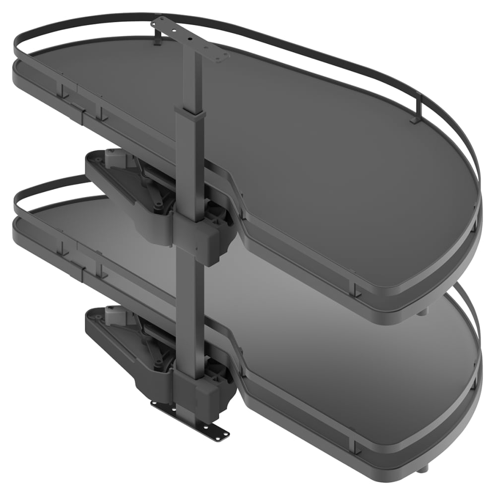 Emuca Titane Lake Corner Pull Out Organiser - Cabinet Width 860mm - Right Hand - Anthracite Grey