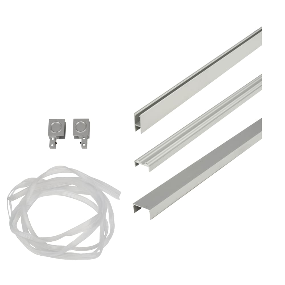 Barrier Supra Deluxe Sliding Glass Door Kit - 2500mm Track - 6-8mm Glass - 25kg Max Door Weight