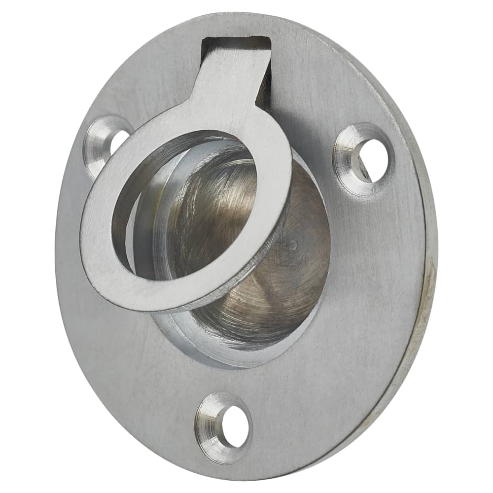 Altro Round Flush Ring Cabinet Pull Handle - 45mm Diameter - Satin Chrome