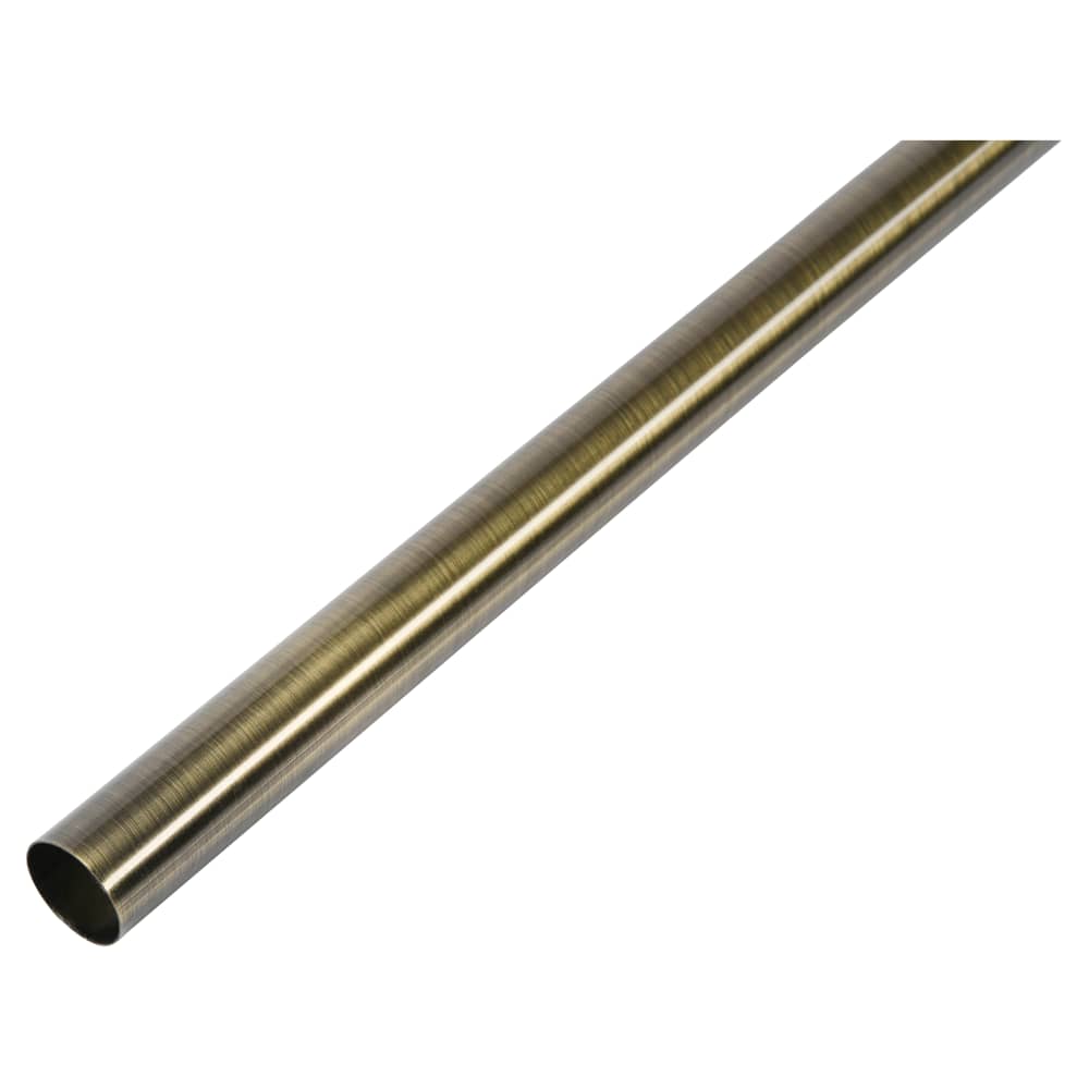 Rothley 25mm Curtain Pole / Wardrobe Hanging Rail - 1219mm Length - Antique Brass
