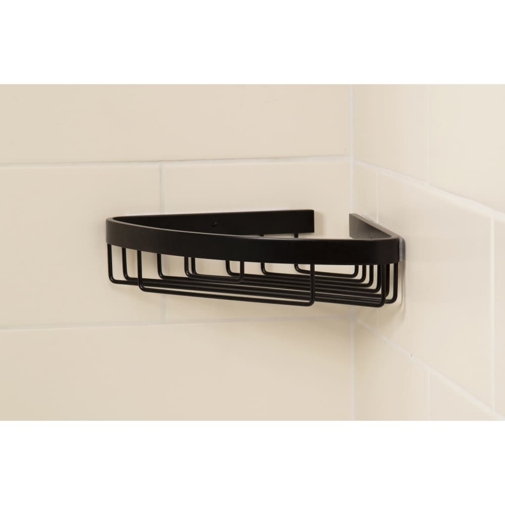 Croydex Wirework Small Corner Shower Soap Dish Basket - 60 x 311 x 209mm - Matt Black