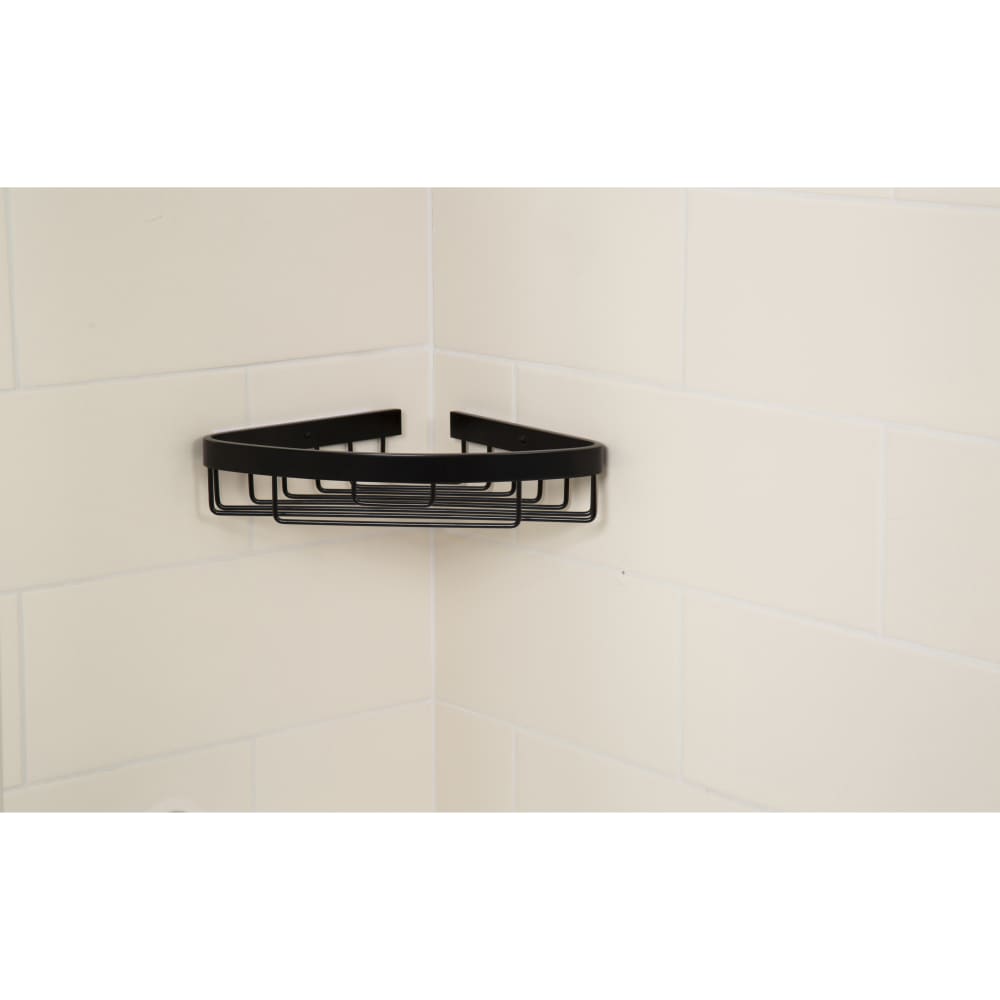 Croydex Wirework Small Corner Shower Soap Dish Basket - 60 x 311 x 209mm - Matt Black