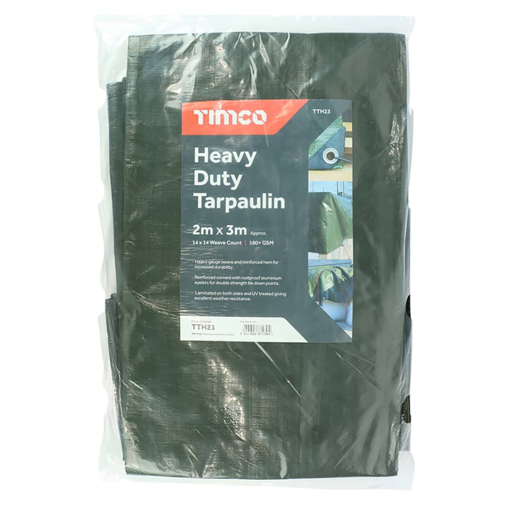 TIMCO Heavy Duty Tarpaulin - 3m x 2m - Green