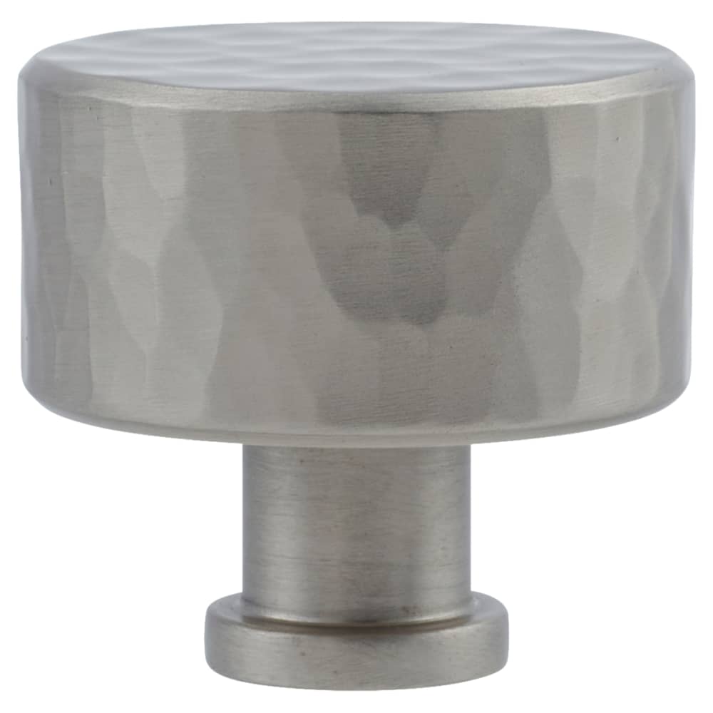 Alexander & Wilks Leila Hammered Round Cabinet Knob - 35mm Diameter - Satin Nickel