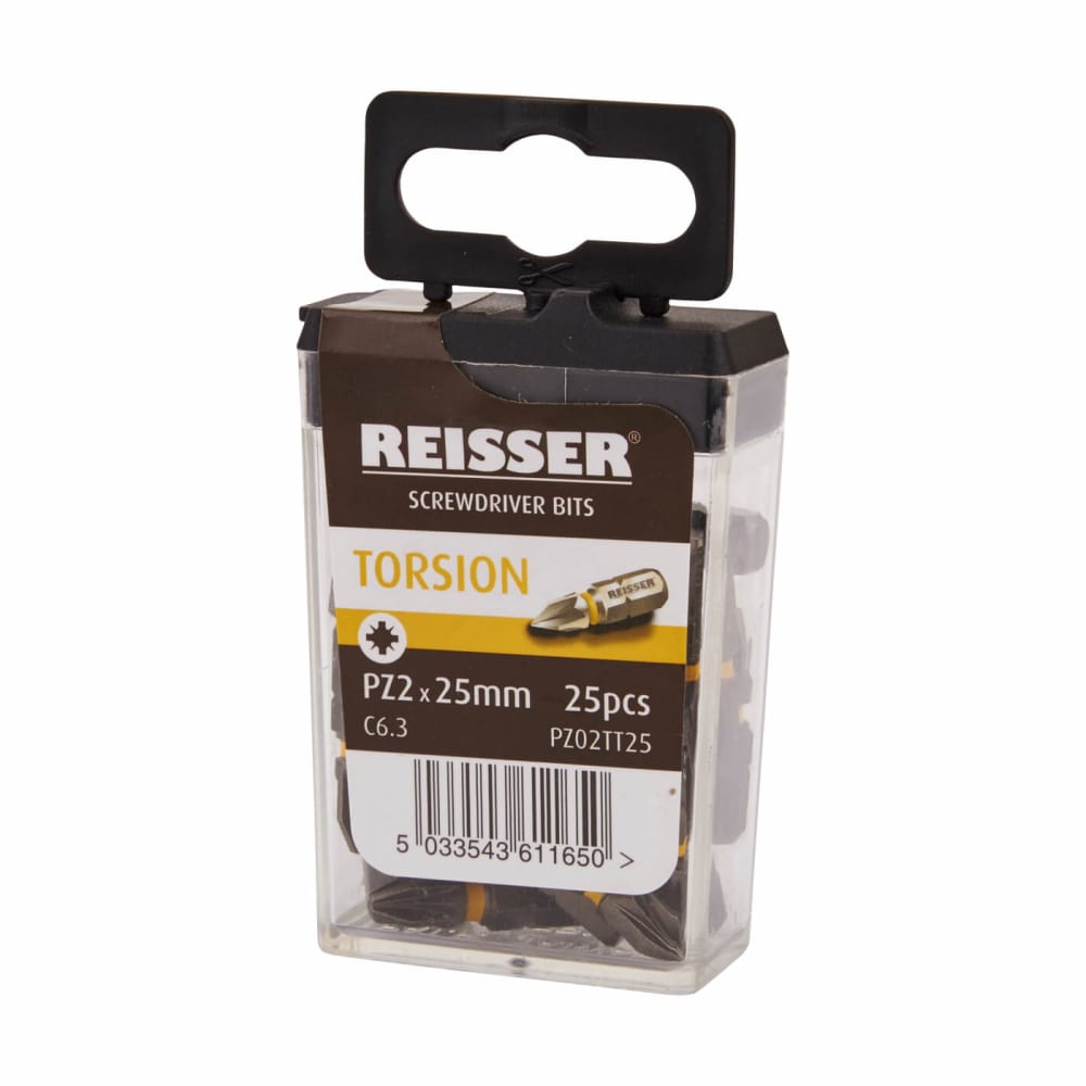 Reisser Torsion Driver Bits - Pozi - PZ2 - 25mm Length - Pack of 25