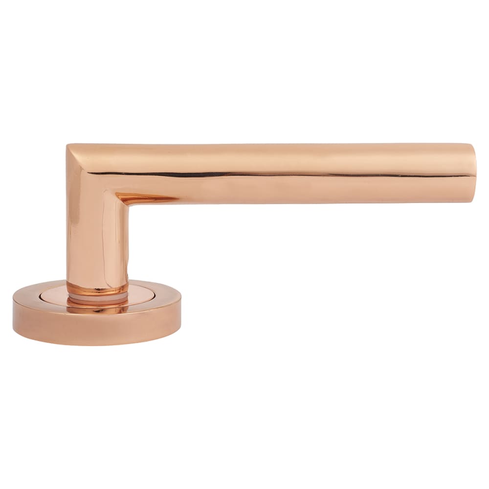 Altro Emily Door Handle on Rose - Polished Copper