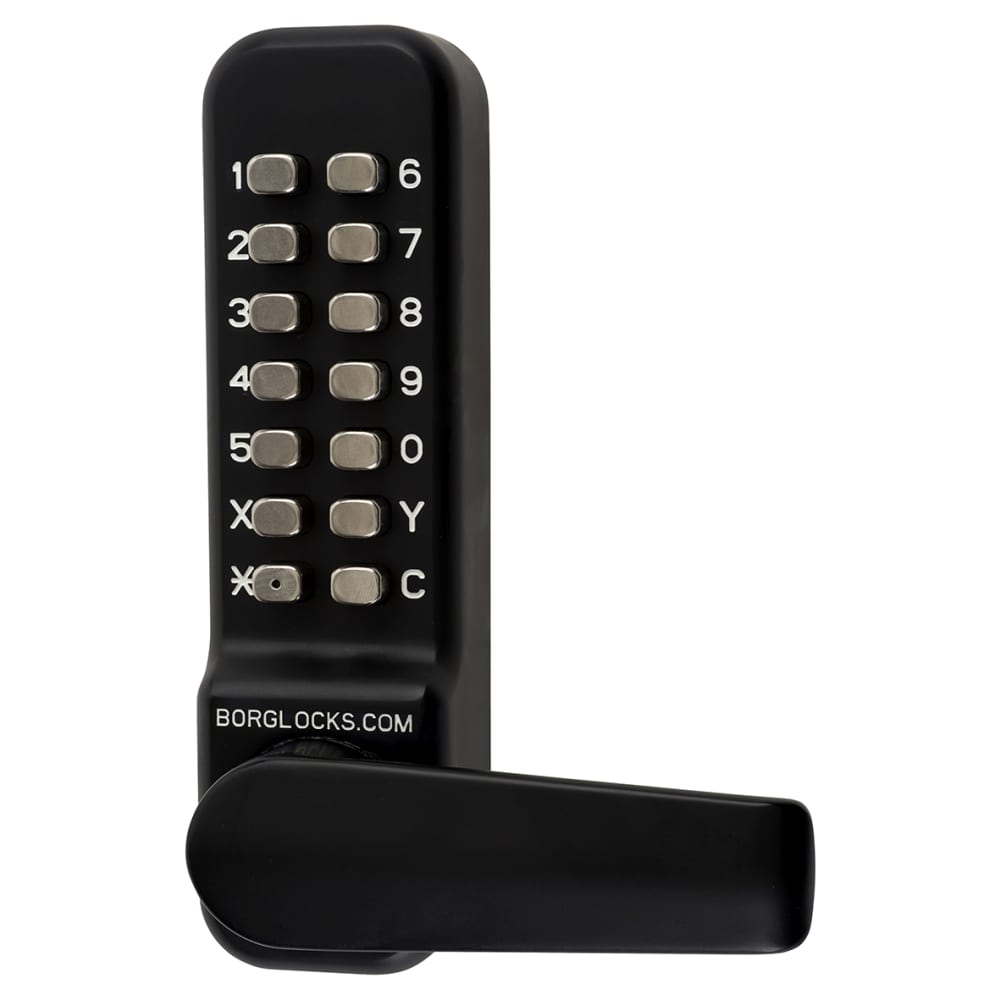 Borg BL4401 Easicode Pro External Marine Grade Push Button Code Lock and Latch - Holdback - Black