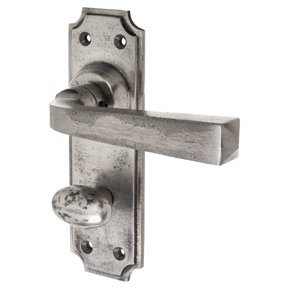 Olde Forge York Bathroom Door Handle - 152 x 48mm - Polished Iron 