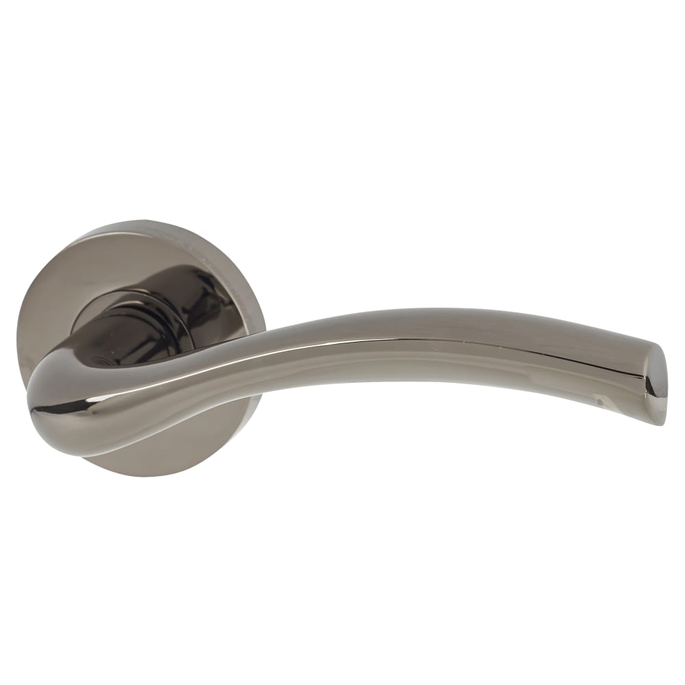 Jigtech Solar Door Handle on Rose - Black Nickel