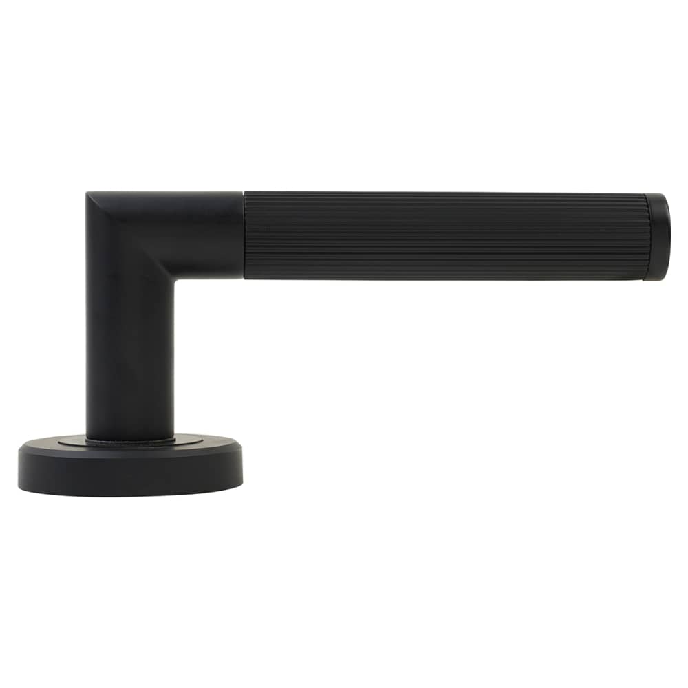 Serozzetta Trend Lines Lever Door Handle Rose - Matt Black