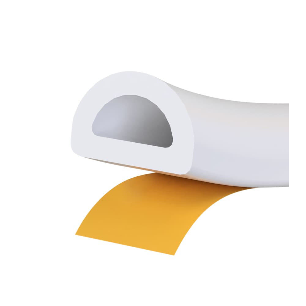 Stormguard Self-Adhesive EPDM 'D' Seal - 5m Length - White