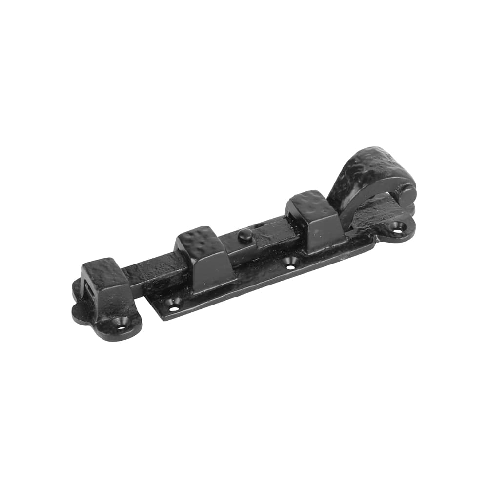Olde Forge Blacksmith Straight Barrel Bolt - 102 x 30mm - Antique Black Iron