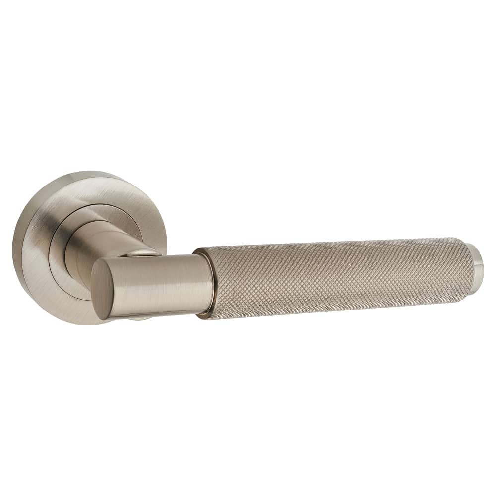 Serozzetta by Carlisle Brass Varese Knurled Door Handle on Rose - Satin Nickel