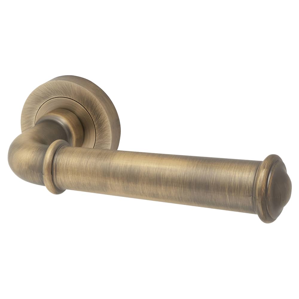 Jedo by Frelan Classic Door Handle on Rose - Antique Brass