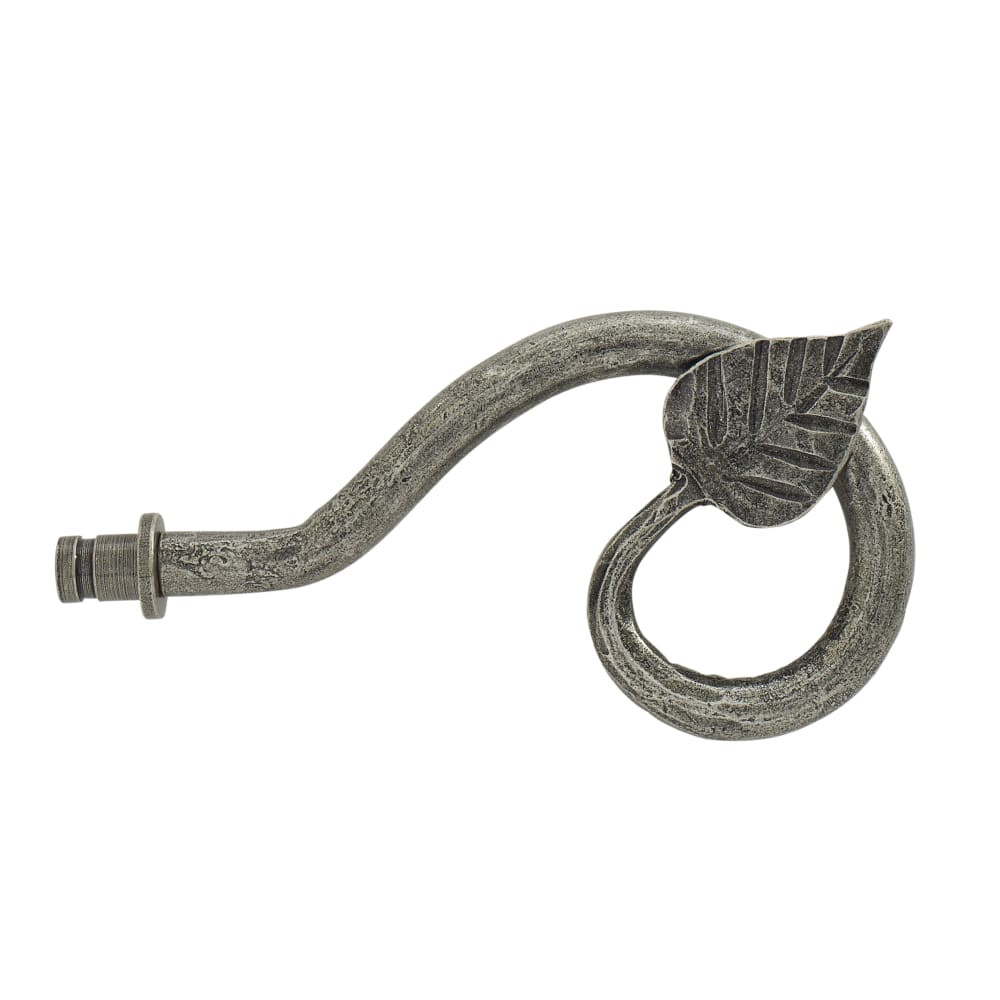 Olde Forge Leaf Curtain Finials - Pewter