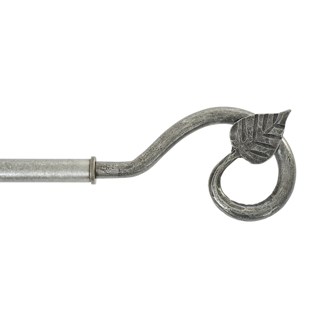 Olde Forge Leaf Curtain Finials - Pewter