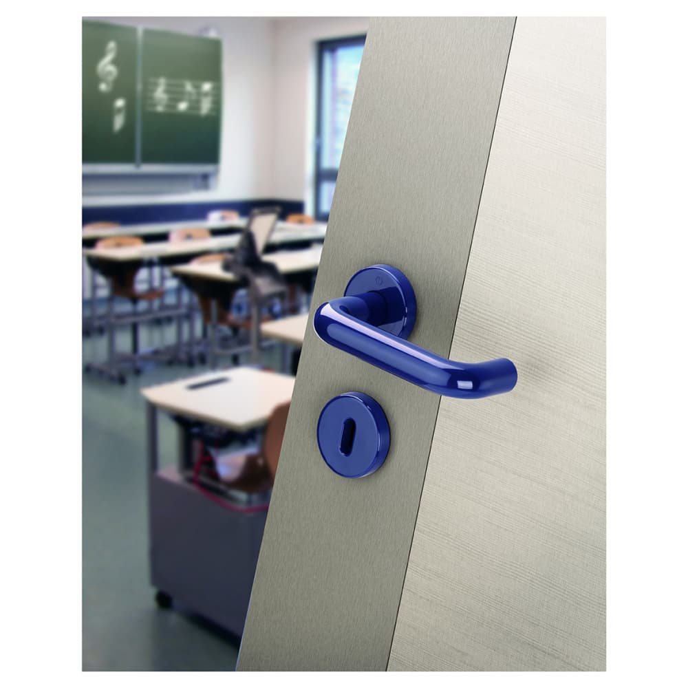 Hoppe Paris AR600/20 Nylon Steel Core Safety Door Handle on Rose - Cobalt Blue