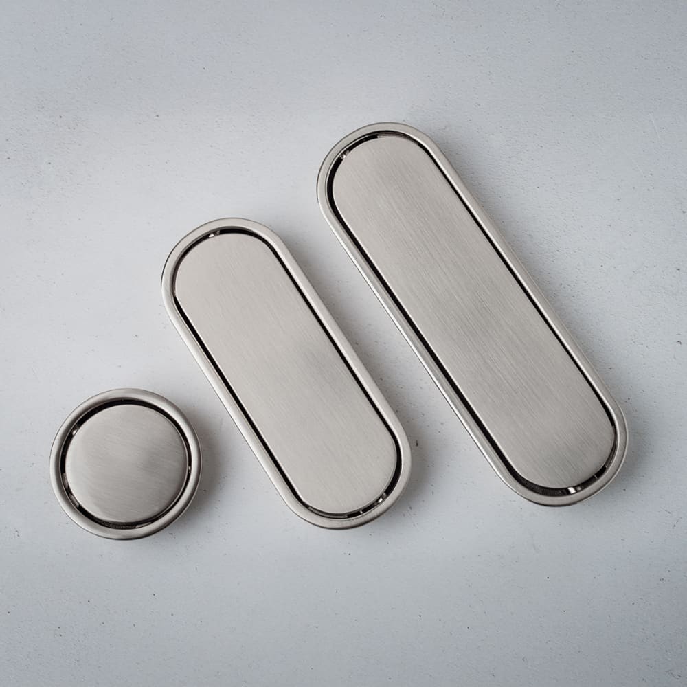 Altro Jarrow Circular Flush Cabinet Pull Handle - 51mm Diameter - Satin Nickel 