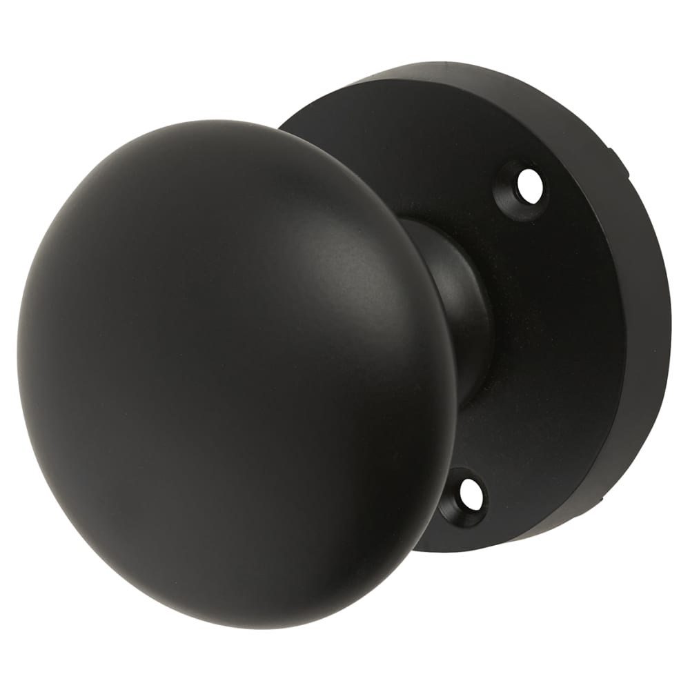 Touchpoint Round Mortice Door Knob - 60mm Rose Diameter - Matt Black 