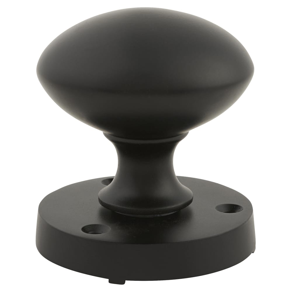Touchpoint Round Mortice Door Knob - 60mm Rose Diameter - Matt Black 