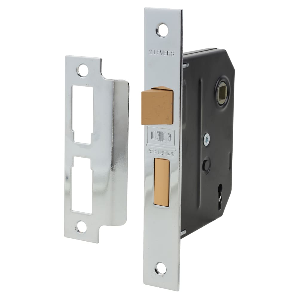 UNION 2295 2 Lever Sashlock - 76mm Case - 57mm Backset - Chrome