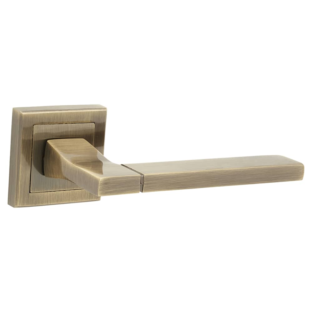 Altro Dita Door Handle on Square Rose - Antique Brass 