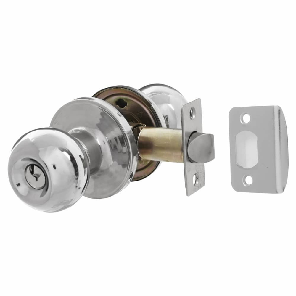Touchpoint Bala Hotel Mortice Door Knobset - Entrance - 65mm Rose Diameter - Polished Chrome