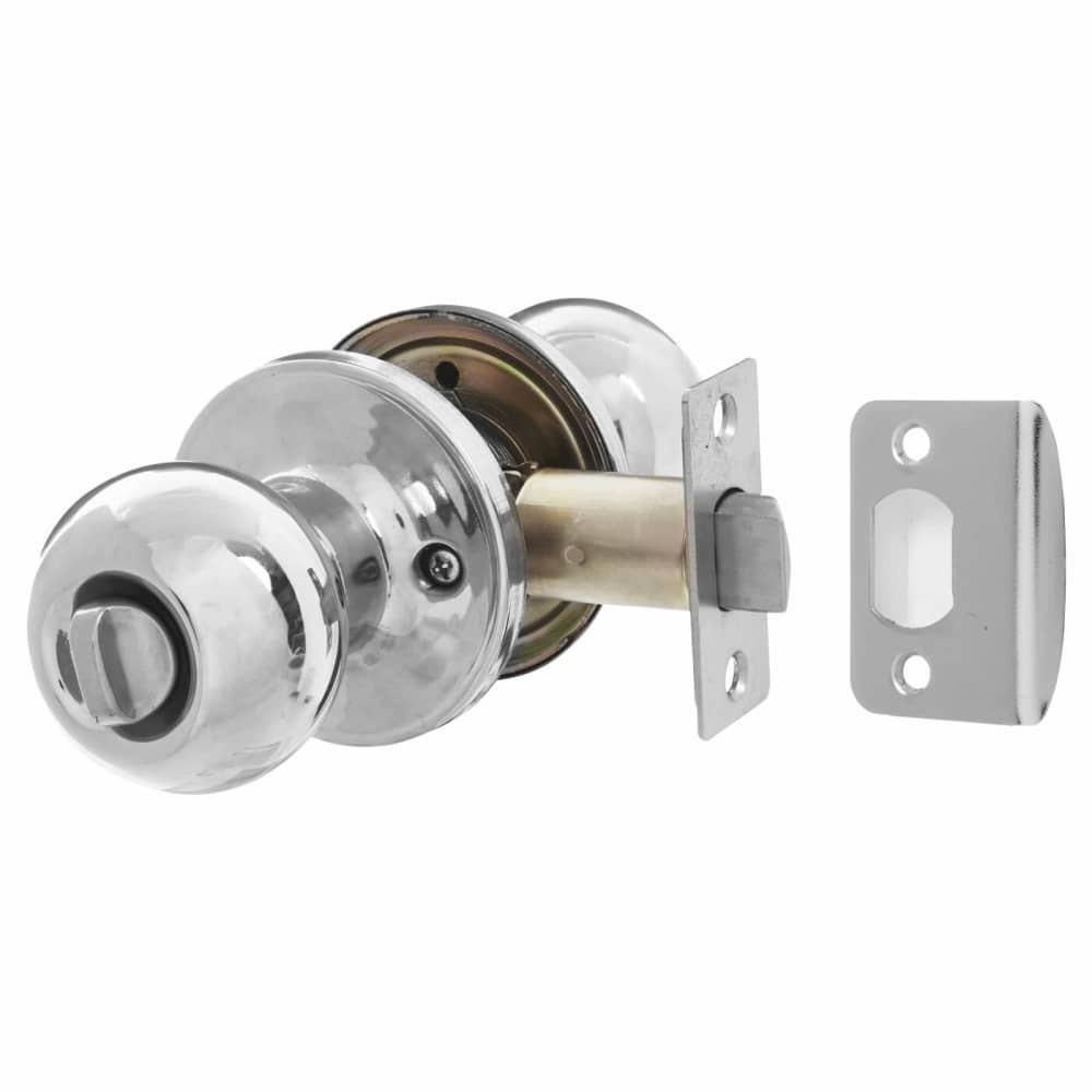 Touchpoint Bala Hotel Mortice Door Knobset - Entrance - 65mm Rose Diameter - Polished Chrome