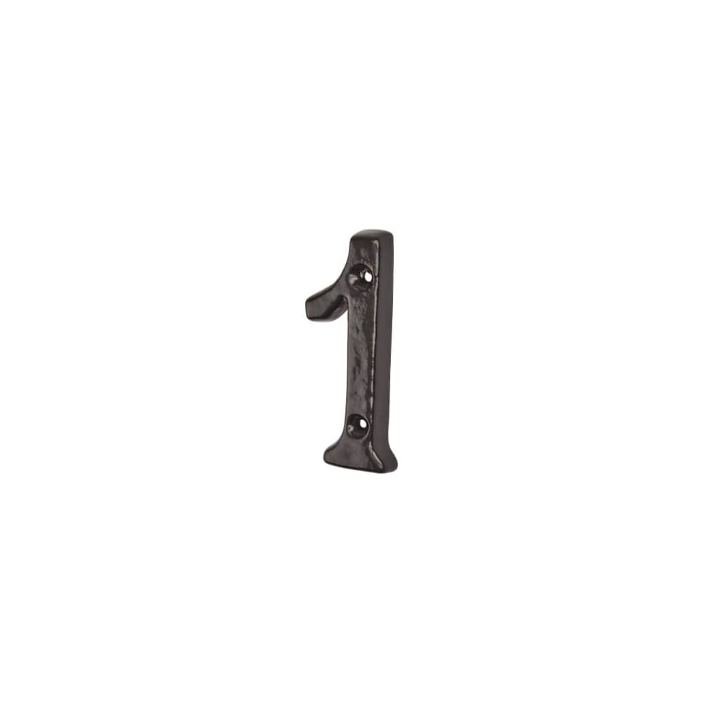 Elan 76mm Screw Fix Door Numeral - 1 - Metalized Antique Black Iron