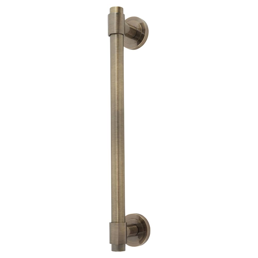 Altro T-Bar Door Pull Handle on Rose - Screw Fix - 300mm Centres - Antique Brass