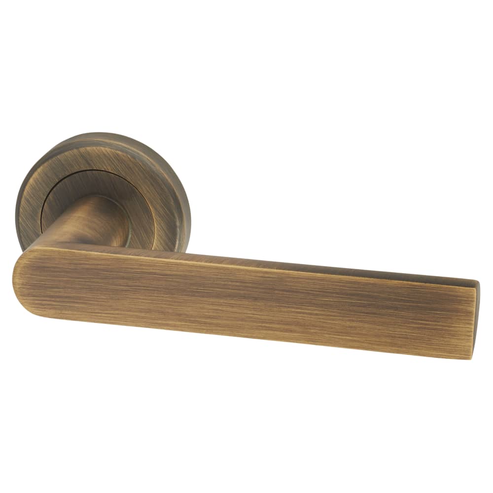 Serozzetta by Carlisle Brass Edge Door Handle on Rose - Antique Brass
