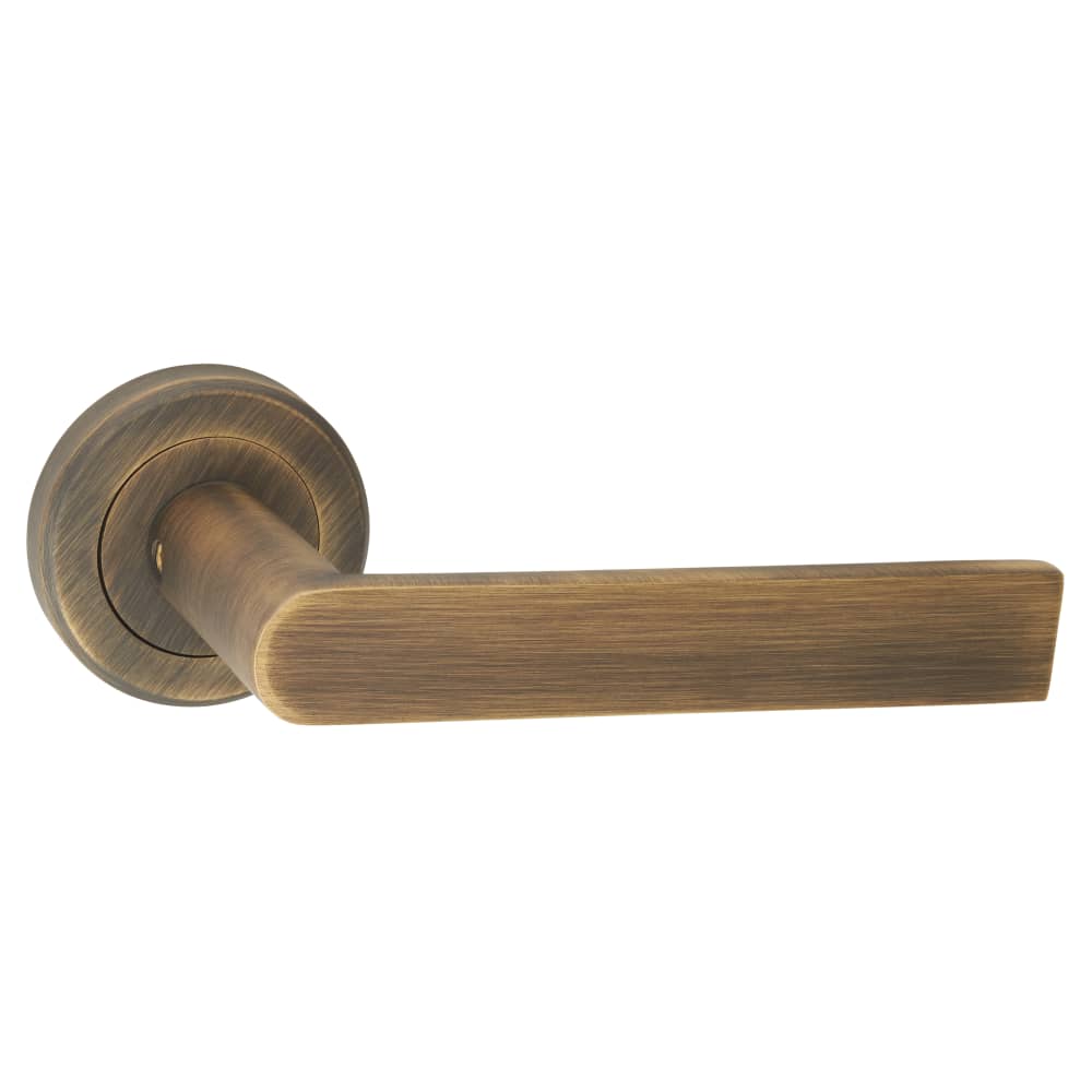 Serozzetta by Carlisle Brass Edge Door Handle on Rose - Antique Brass