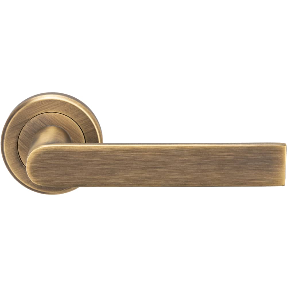 Serozzetta by Carlisle Brass Edge Door Handle on Rose - Antique Brass