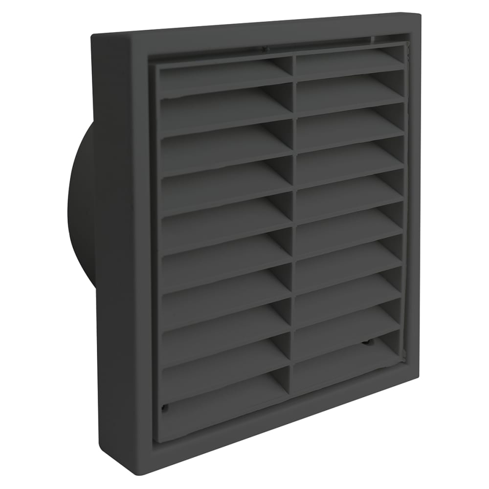 Manrose Wall Grille Fixed Shutter - 4"/100mm - Grey