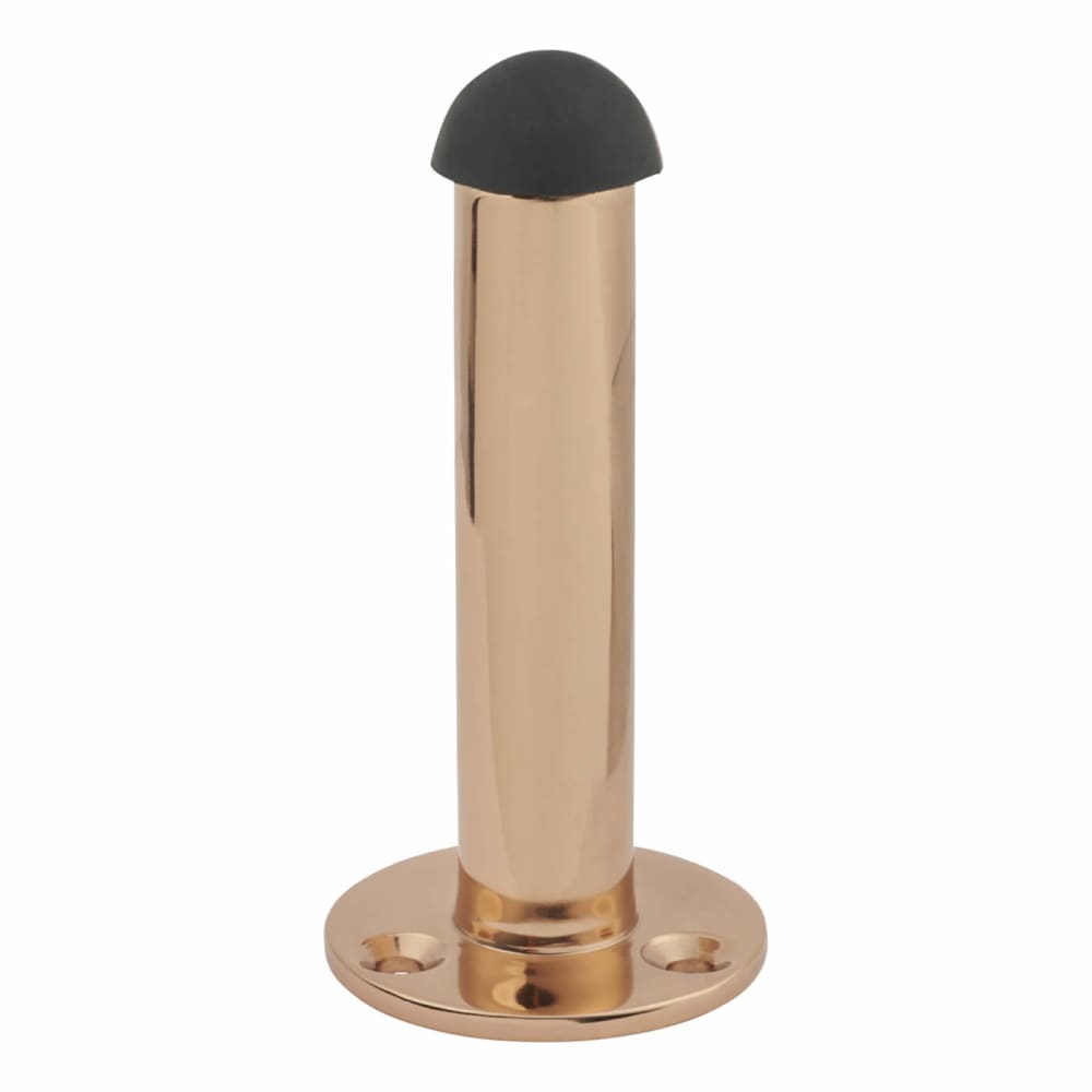 Hampstead Round Base Projection Door Stop - 80mm Projection - Polished Copper