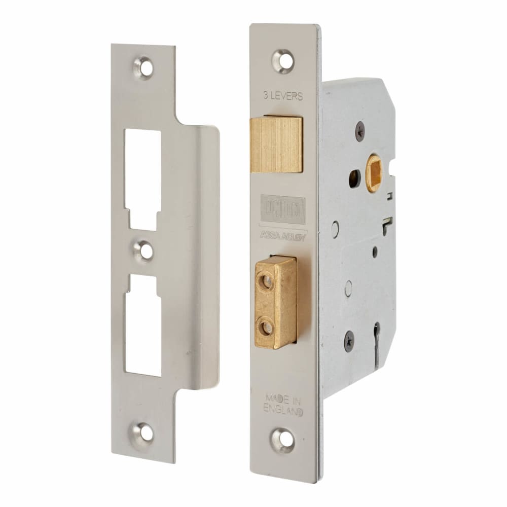 UNION 2277 3 Lever Sashlock - Keyed Alike Number M195MM - 77mm Case - 57mm Backset - Satin Chrome