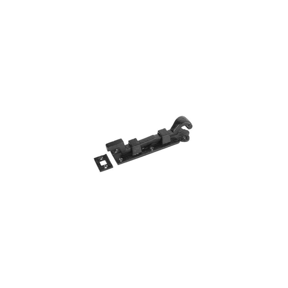 Olde Forge Blacksmith Necked Barrel Bolt - 203 x 48mm - Antique Black Iron