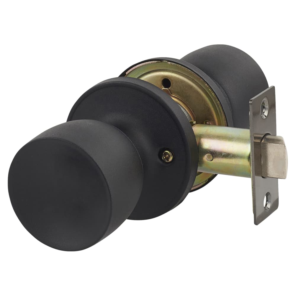 Touchpoint Hotel Mortice Door Knobset - Passage - 60mm Rose Diameter - Matt Black