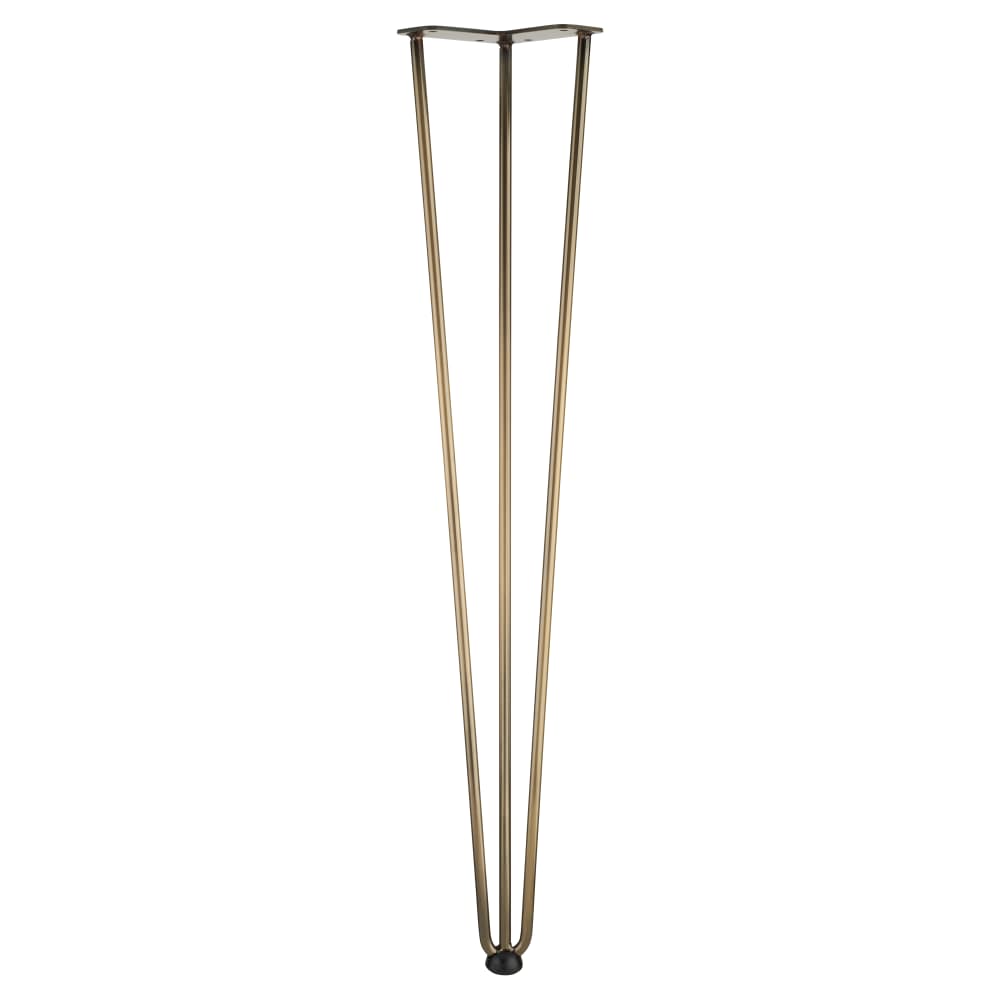 Rothley Hairpin Leg - 3 Pin - 710mm Height - Antique Brass
