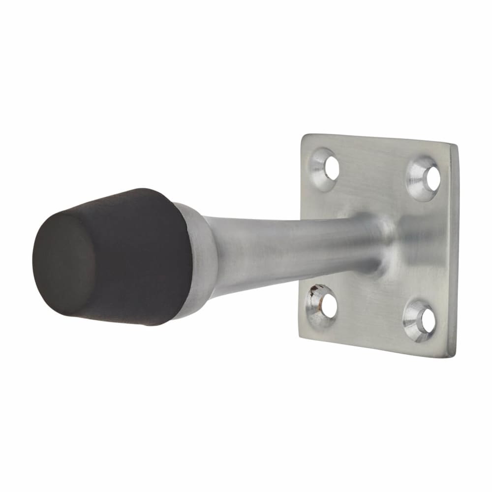 Altro Square Base Projection Door Stop - 70mm Projection - Satin Chrome