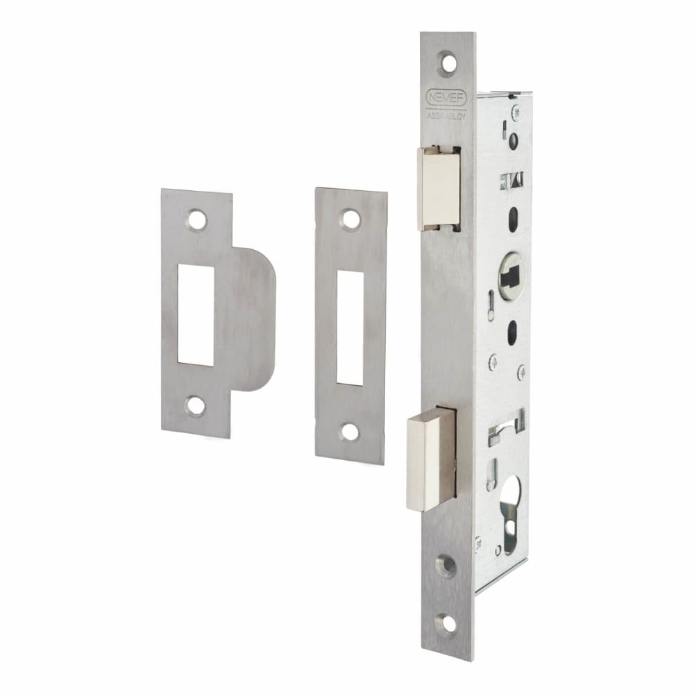 Nemef 9600 Narrow Style Euro Sashlock - 50mm Case - 35mm Backset - Satin Stainless Steel