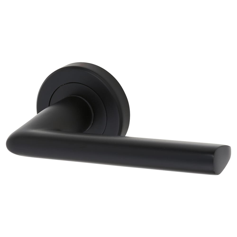 Serozzetta by Carlisle Brass Dieci Door Handle on Rose - Matt Black