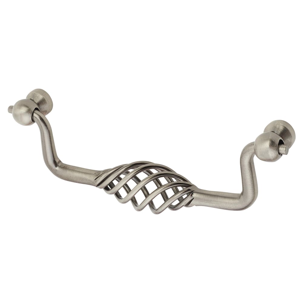 Olde Forge Cage Cabinet Drop Handle - 128mm Centres - Polished Steel
