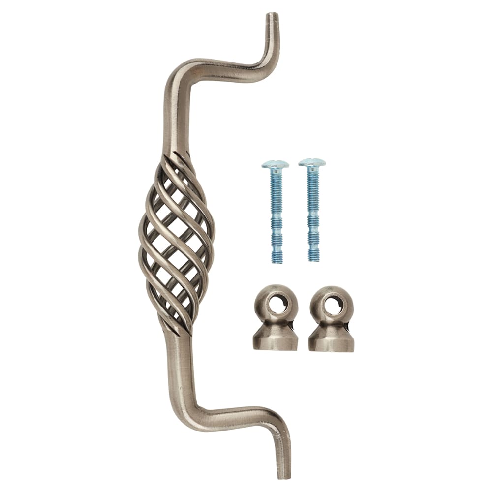 Olde Forge Cage Cabinet Drop Handle - 128mm Centres - Polished Steel