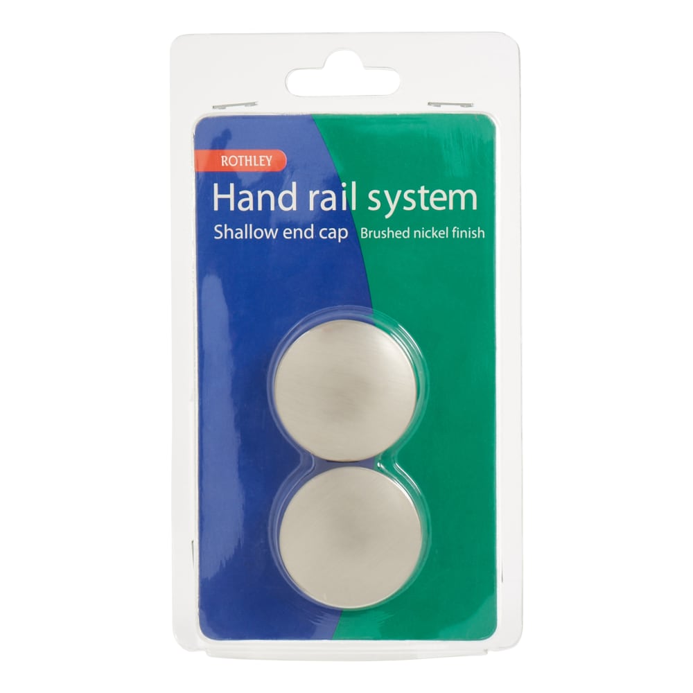 Rothley 40mm Handrail System - Shallow End Caps - Brushed Nickel - Pack of 2